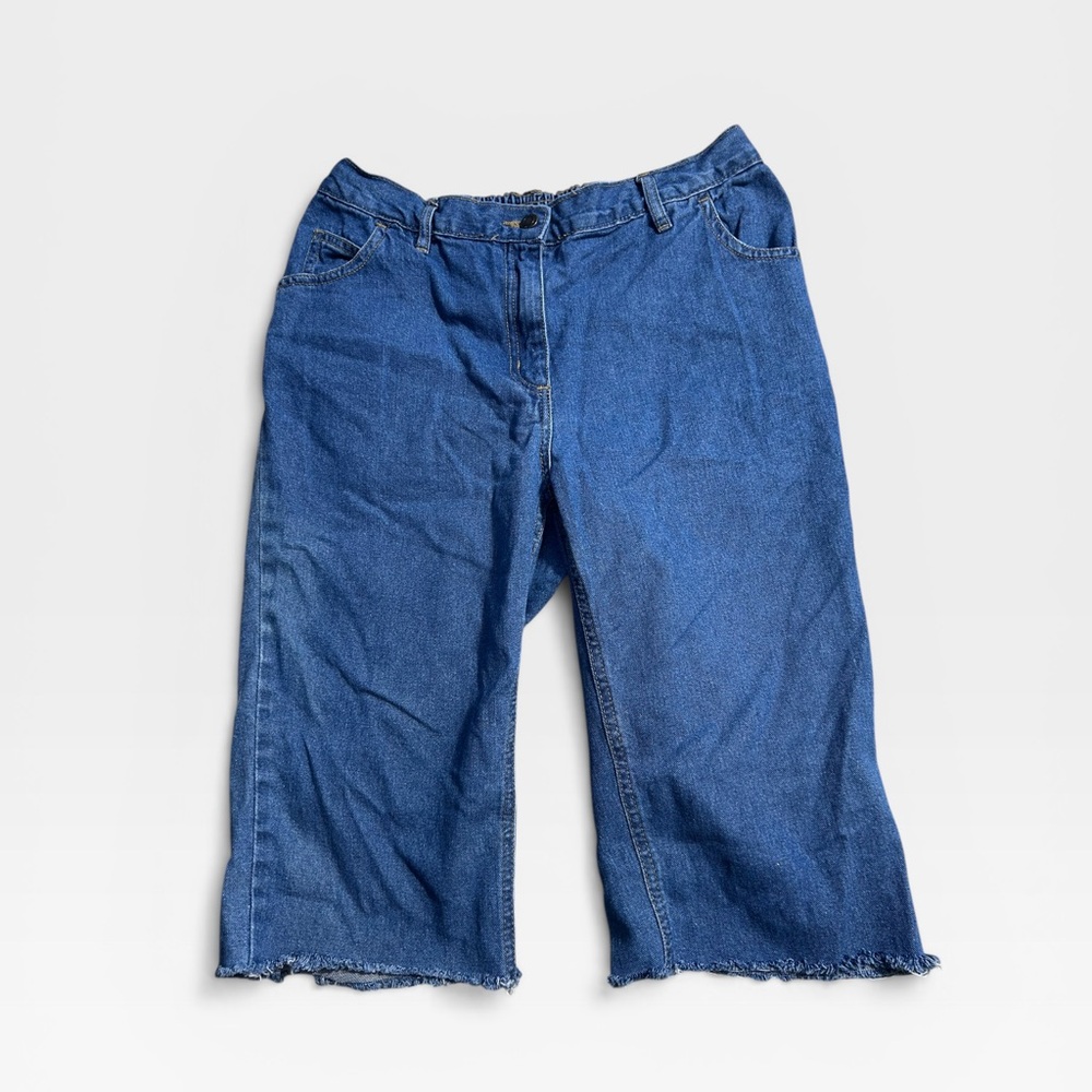 5 for $25🔥Woman Within‎ Raw Hem Denim Capri Jeans Size 12W